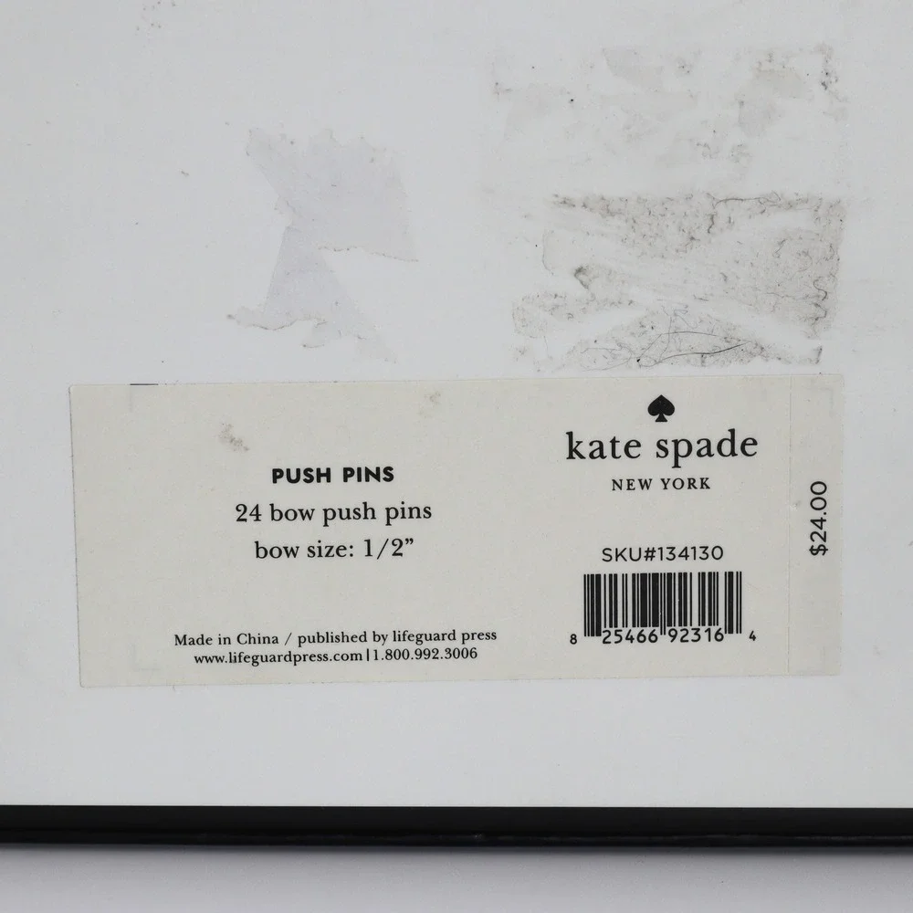 Kate Spade Bow Push Pins Gold Metallic Decorative Stationery Office Open Box New